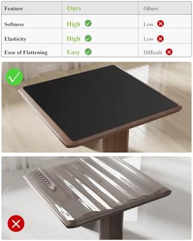 Black Plastic Table Cover Protector, 36" x 54" PVC Desk Pad Mat - Image 2