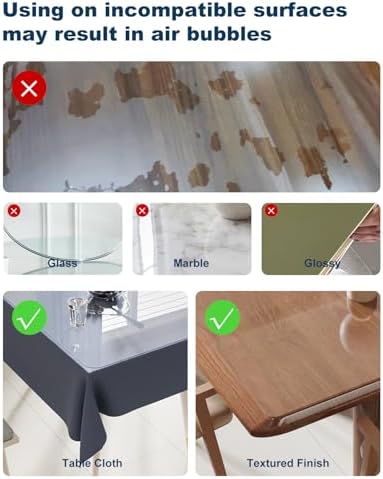 24" x 48" Crystal Clear Plastic Table Cover Protector - Image 3