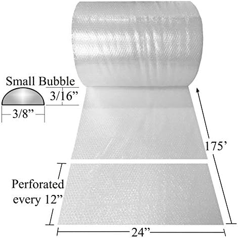 Uboxes Bubble Roll 24" Wide x 175 ft Small Bubbles 3/16" - Image 2