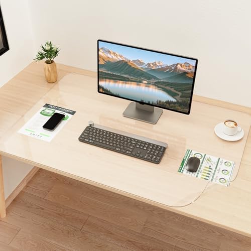 YSAGi Frosted Transparent Desk Pad, 43x30.7inch, PVC, Non-Slip, Heat Resistant & Waterproof by YSAGi