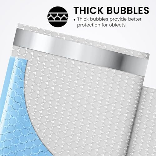 Fuxury Bubble Mailer 6x10" 600 Pack Light Blue - Image 3