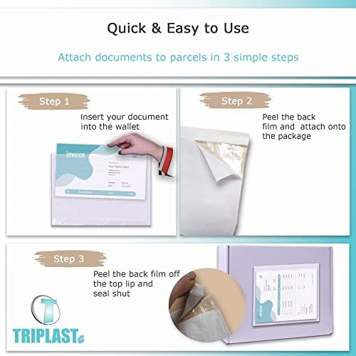 Triplast 5000 x A6 Plain Document Enclosed Wallet (158 x 110 mm) | Peel & Seal Clear Plastic Envelopes/Sleeves/Pockets/Wallets | Attach Invoices, Packing Lists & Delivery Notes to Parcels - Image 5