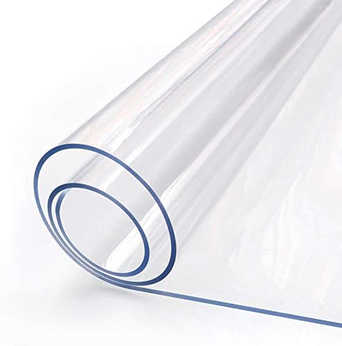 35.4 x 70.9 Inch Clear Plastic Dining Table Protector Tablecloth Desk Pad Mat Wooden Furniture Coffee Glass End Bed Sofa Side Bistro Pub Dinner Console Table Top Protection Cover Waterproof PVC Vinyl by EasyEasyLife