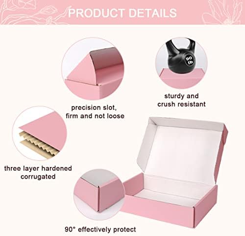 Shipping Boxes for Packaging 9x6x2", 20 Pack Pink Cardboard Boxes for Mailing, Shipping Mailer Boxes Medium for Small Business - Image 5