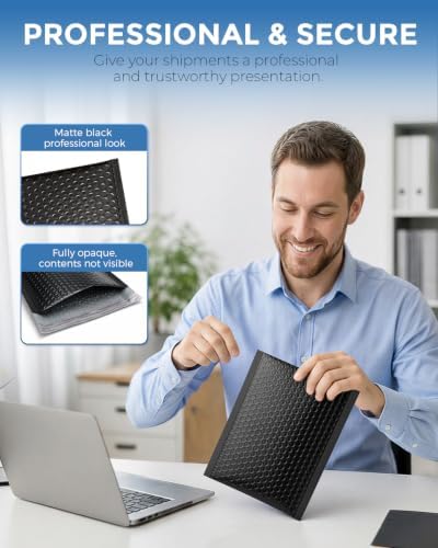 GSSUSA Black Bubble Mailers 6x10" 600 Pack Padded Envelopes Self Seal - Image 5