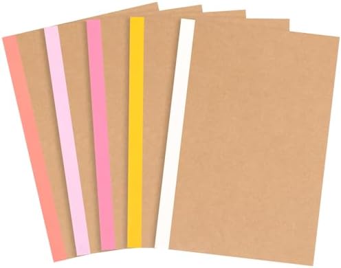 EOOUT 5 Pack A5 Composition Notebook, Kraft Lined Journal Bulk with Pink Spine, 5 Colors, 60 Pages for Women Girls Kids, School Office Supplies by EOOUT