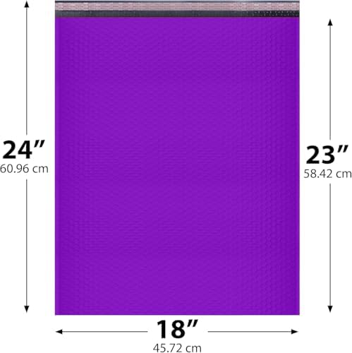Purple Bubble Mailers 18x23, Self Seal Poly Padded Envelopes #9, 20 Pack - Image 2