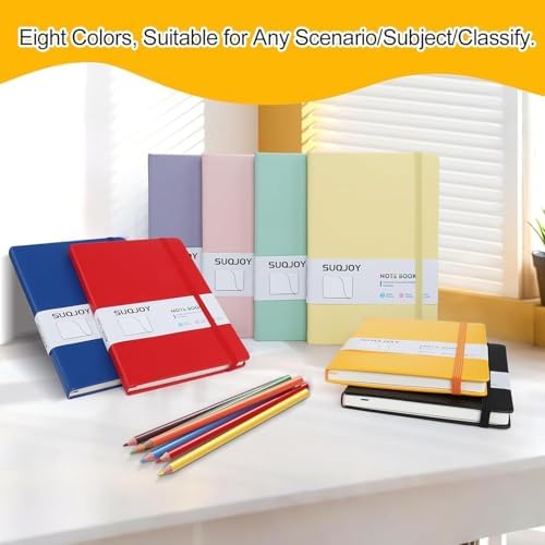 SUQJOY Lined Journal Notebooks, 6 Pack 160 Pages, 5.5x 8.2-Inch Journals for Women Men, Hardcover Notebook with 100 gsm Thick Paper, A5 Size College Ruled Notebook for Writing/Travel/Work (Blue-6 Pack) - Image 7