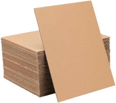 HOZEON 100 Pack Corrugated Cardboard Sheets 11 x 14 x 1/16 Inches,1.5mm Thick Cardboard for Crafts,Brown Flat Cardboard Sheets for Packing, Mailing, DIY by HOZEON