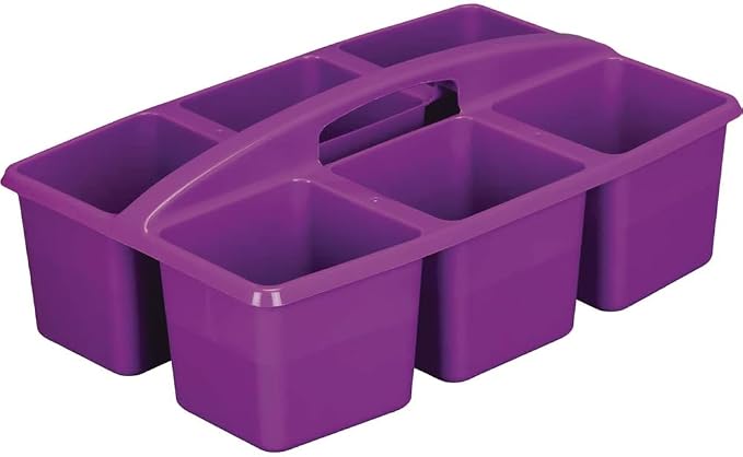 Really Good Stuff Six-Equal-Compartment Caddies, 6-Pack | Classroom Table Caddies, Assorted Colors Portable Plastic Storage Classroom Caddy f - Image 3