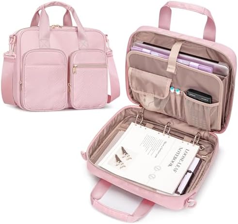 3 Ring Zipper Binder, 2 Inch Ring Binder Organizer Bag with Strap by Prokva