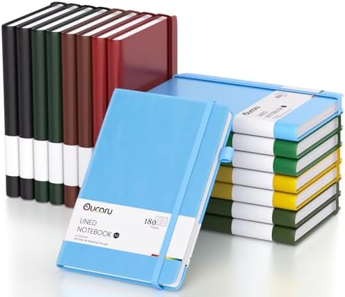 Oucaru 16 Pack Bulk Journal Notebook, A5 Lined Notebook Set, 180 Pages by Oucaru