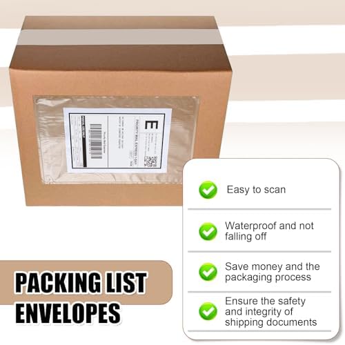 Cholemy 200 Pcs 9.5 x 12 in Clear Packing Slip Pouches Shipping Label Sleeves Adhesive Packing List Pockets Envelopes Mailing Protectors Slip Envelope Pouches Holders Cover Enclosed Bag - Image 6