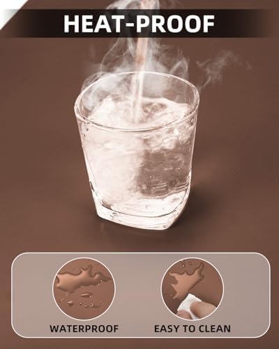 Leather Desk Pad Protector - Non-Slip PU Laptop Mat for Office/Home - Waterproof Writing Pad (31.5"x15.7", Brown) - Image 5