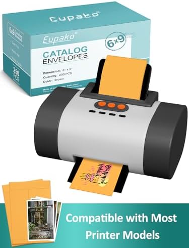 Eupako Catalog Envelopes 6x9 Small Brown Envelopes Self Seal 250 Pack for Mailing, Organizing, Storage - Image 3