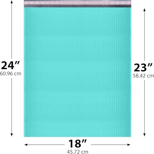 Teal Bubble Mailers 18x23, Self Seal Poly Padded Envelopes #9, 20 Pack - Image 2