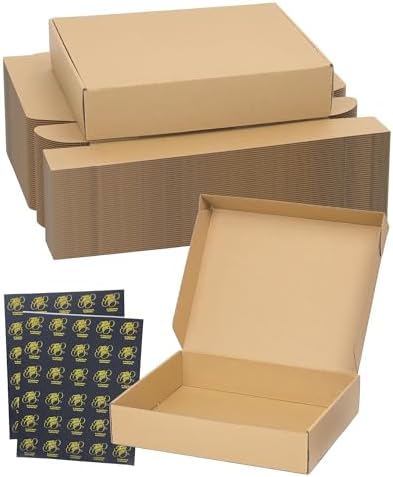 40 Pack Small Shipping Boxes, 10x8x2 Inch Brown Cardboard Boxes for Small Business by TryDrem