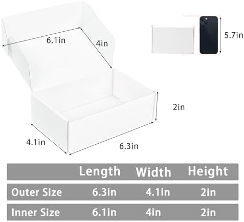 White Shipping Boxes Small 6x4x2 Inches, 45 Pack Corrugated Cardboard Mailer Boxes for Packaging Small Business Mailing Gift - Image 2