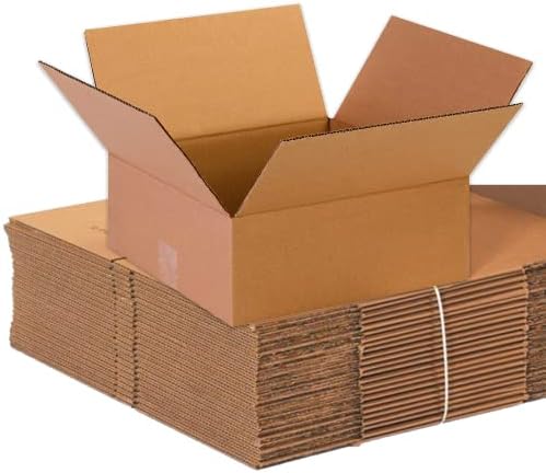 BOX USA Shipping Boxes 13"L x 13"W x 5"H 25-Pack Flat Corrugated Cardboard Box for Packing, Moving and Storage by BOXUSA
