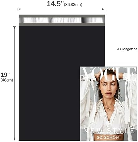 Fuxury 14.5x19" Poly Mailers 1000Pcs,Bulk Shipping Bags For Clothing,Black - Image 2