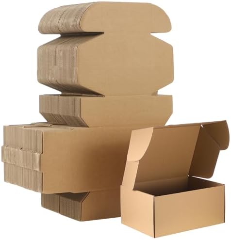 Qilery 100 Pcs 6 x 4 x 2" Shipping Boxes Corrugated Cardboard Box by Qilery