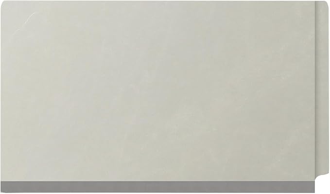 Ecom Folders Top Tab Pressboard Classification Folders | Legal Size 25 Pt Stock with 1 Divider | 2/5 Cut ROC Tab for Medical & Office Filing | 4 Filing Sections | Light Gray, Box of 10 - Image 3