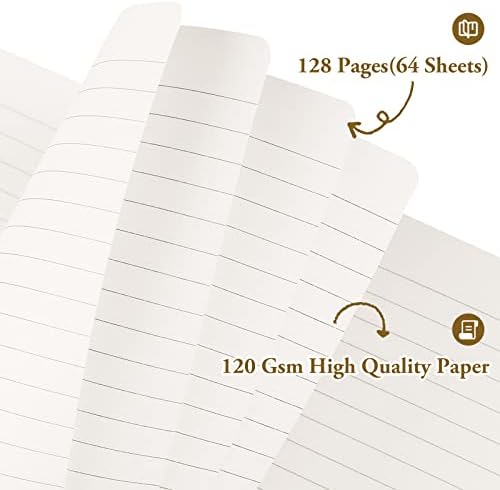 Huhuhero 6 Pack Lined Black Notebook Journals, College Ruled 5.25"×8.25" - Image 2