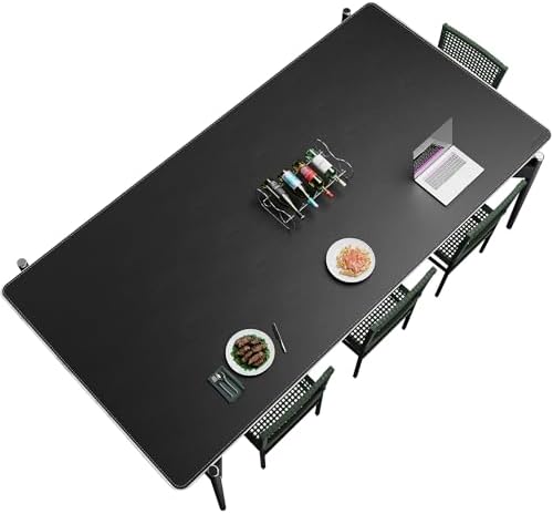 CENNBIE HUGE240 94.5" x 47" Black Leather Desk Mat for Conference Table, Dining Table, Work Table, Banquet Tables, Library Table by CENNBIE