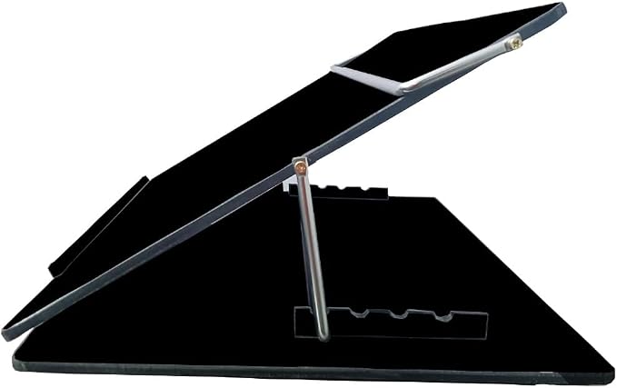 Table Top Elevator, Height Adjustable in-Line Document Holder Ergonomic Slanted Writing and Reading Stand for Desktop (Black Smoke, 12 x 16 inch) (Black, Small) - Image 5