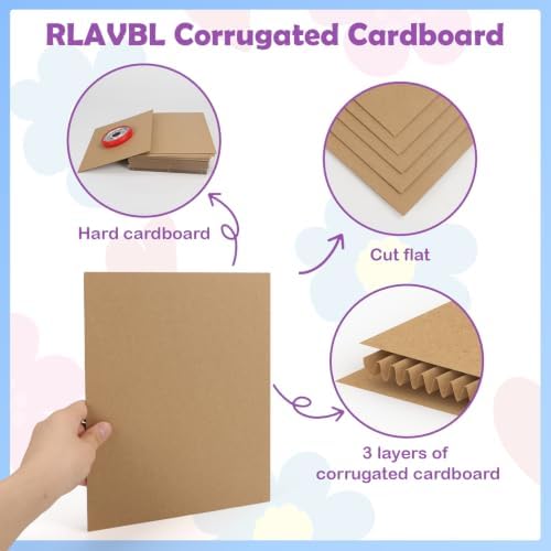 RLAVBL 10 Pack 8.5x11 Corrugated Cardboard Sheets, Flat Cardboard Inserts for Shipping, Mailing, Packing, DIY Crafts - Image 3