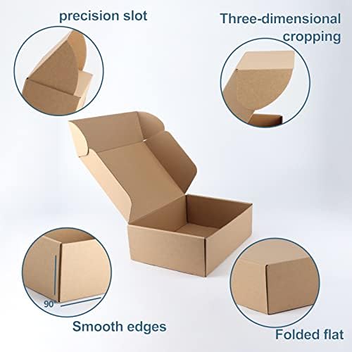 PHAREGE 20 Pack 12x9x4 inch Cardboard Shipping Boxes, Brown Gift Boxes - Image 4