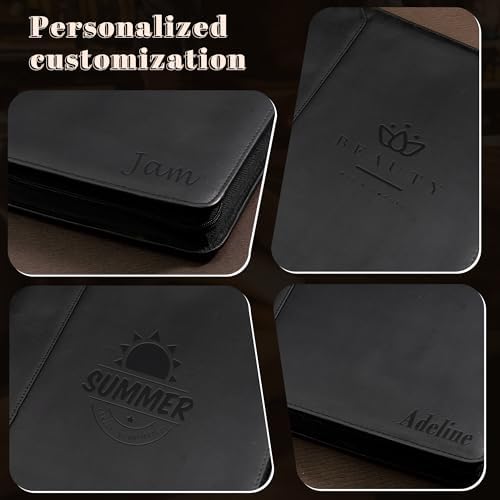 Personalized Genunie Leather Portfolio Binder, Customized Leather Portfolio for Men/Women,Business Portfolio Organizer for A4 Size Notepad, Customized Gift - Image 3