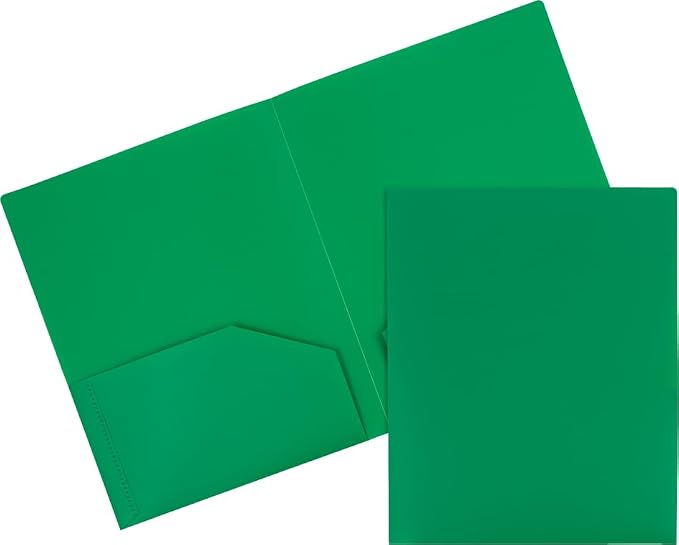 JAM PAPER Heavy Duty Plastic 2 Pocket Extra Tough School Folders - Assorted Primary Colors - 24 Folders/Pack (4 Assorted Packs of 6) - Image 3