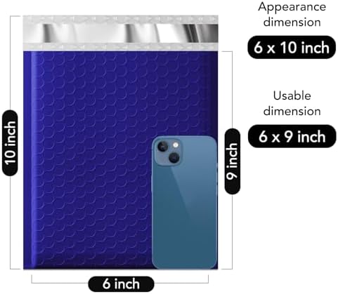 Fuxury Bubble Mailers 100Pcs 6x10" Royal Blue Shipping Padded Envelopes - Image 2