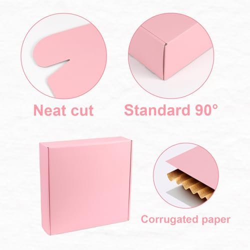 FORBFAN 8x8x2 Pink Shipping Boxes Small 30 Pack, Mailer Boxes for Small Business, Corrugated Cardboard Boxes for Packaging Mailing Shipping - Image 3