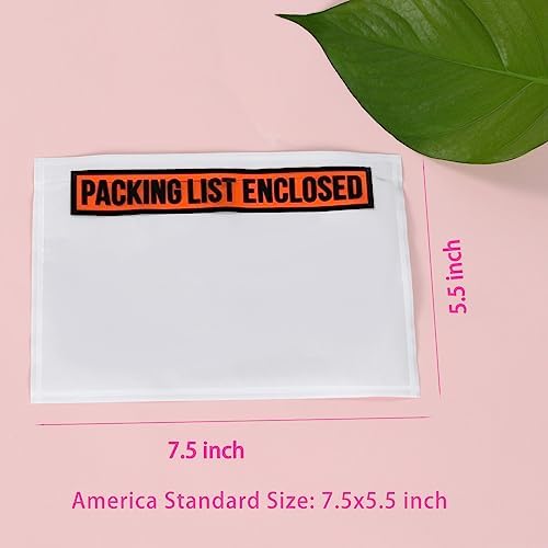 100 PCS 7.5"x 5.5" Clear Self-Adhesive Packing List Envelopes - Shipping/Mailing Pouch Enclosed Bags for Packing Slips Invoice - Image 5