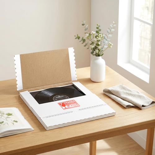 HORLIMER 25 Pack 12.8x12.8x1 Self-Sealing Shipping Boxes, Vinyl Record Mailer Cardboard Box for Mailing, Packaging, Moving Storage - Image 3