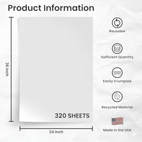Bryco Goods 24" x 36" Newsprint Packing Paper Sheets for Moving | 320 Sheets | 20lb | Made in USA | Newspaper Paper | Must Have in Your Shipping Supplies - Image 2