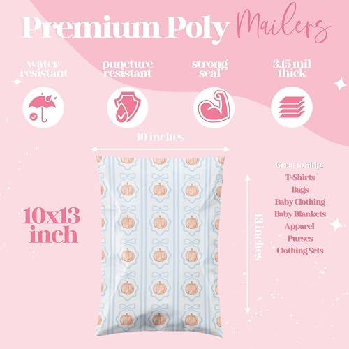 Pretty Package Store Poly Mailers 10x13, Blue Pumpkin, 100 Pack - Image 4
