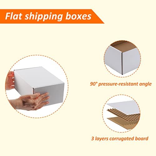 HORLIMER 9x6x4 inches Shipping Boxes Set of 25, White Corrugated Cardboard Box Literature Mailer - Image 3