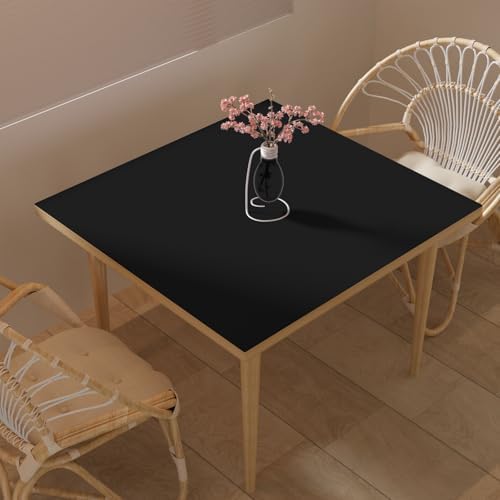 Faux Leather Table Cover,1.8mm Thick,42x42 Inch Table Protector,Dining Table Cover,Table Cover Protector,Dining Table Protector Rectangle(Black+Gray,42x42) by Zinkooat