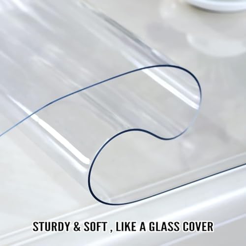 Royhom Clear Table Protector 36 x 76 Inch - 2mm Thick Plastic Table Cover, Clear Table Cover Protector Rectangle, Waterproof PVC Desk Mat for Coffee Table, Writing Desk, Dining Room, Dresser - Image 3