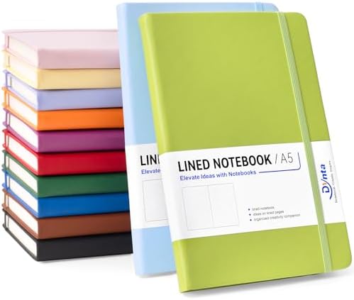 Dynta Lined Journal Notebooks for Women Men, A5 Hardcover Journals Bulk by Dynta