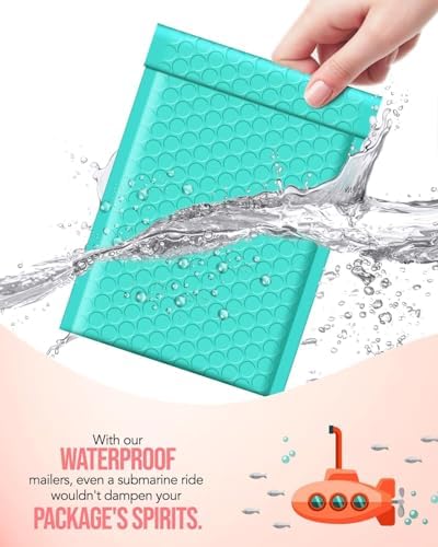 GSSUSA Teal Bubble Mailers 10.5x16" 500 Pack Padded Envelopes Self Seal - Image 5