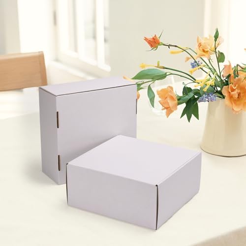 HORLIMER 9x9x4 inches Shipping Boxes Set of 25, White Corrugated Cardboard Box Literature Mailer - Image 5
