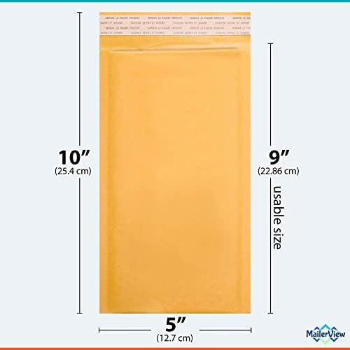 Kraft Bubble Mailers 5x10, Self Seal Padded Envelopes #00, 250 Pack Bulk - Image 2