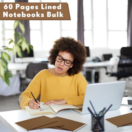 Mimorou 100 Pcs A5 Journals Notebooks Bulk,Dark Brown,Lined - Image 5