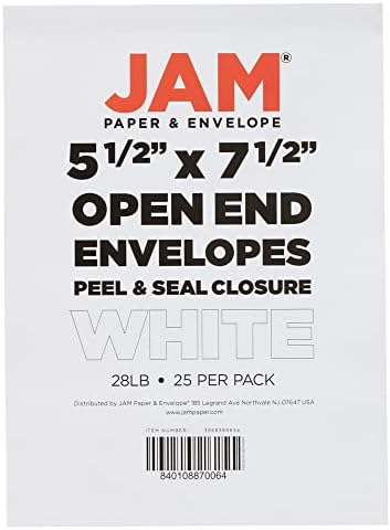 JAM PAPER 5 1/2 x 7 1/2 Open End Catalog Commercial Envelopes with Peel and Seal Closure - White - Bulk 250/Box - Image 7