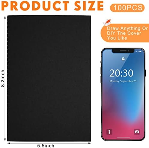 Mimorou 100 Pcs A5 Journals Notebooks Bulk,Black,Blank - Image 2
