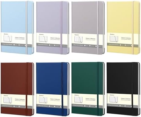 Comix 8 Pack Lined Journal Notebooks for Work, 240 Pages, 5.5"x8.3" by Comix